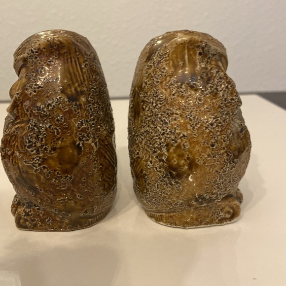 Vintage Rare INARCO Japan Numbered Textured Owl Brown Salt Pepper Shaker Set - Picture 4 of 11
